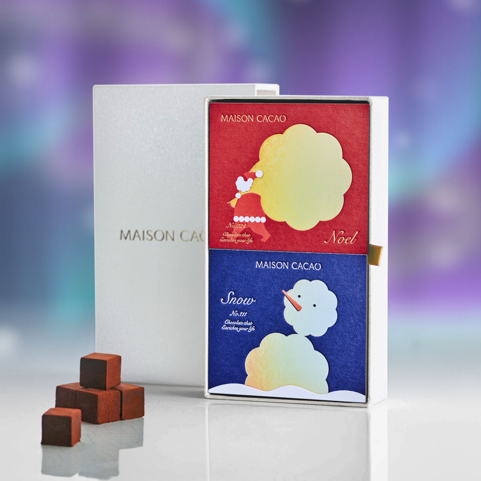 クリスマス限定】生チョコレート2個ボックス NOEL & SNOW｜メゾン